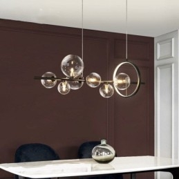Lámpara colgante moderna de cristal con burbujas y bombillas G9