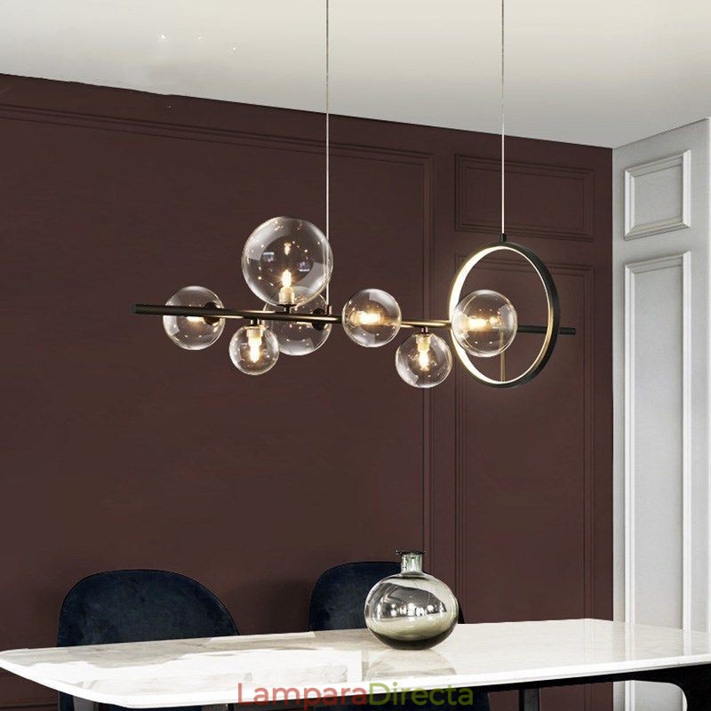 Lámpara colgante moderna de cristal con burbujas y bombillas G9
