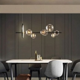 Lámpara colgante moderna de cristal con burbujas y bombillas G9