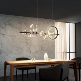 Lámpara colgante moderna de cristal con burbujas y bombillas G9