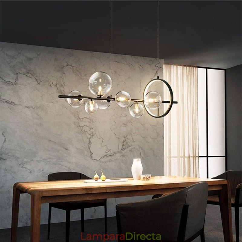 Lámpara colgante moderna de cristal con burbujas y bombillas G9