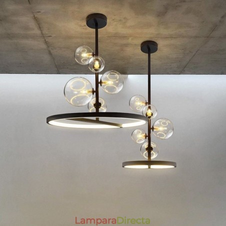 Lámpara colgante moderna con forma de araña de cristal y burbujas Lámpara colgante moderna con forma de araña de cristal y burbujas