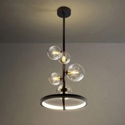 Lámpara colgante moderna con forma de araña de cristal y burbujas