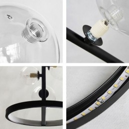 Lámpara colgante moderna con forma de araña de cristal y burbujas