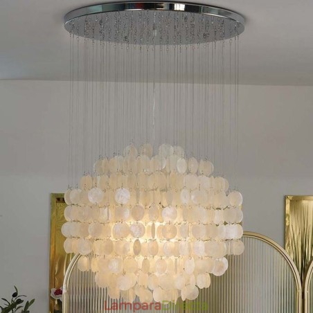 Lámpara colgante de concha moderna, iluminación de techo colgante contemporánea para comedor Lámpara colgante de concha moderna, iluminación de techo colgante contemporánea para comedor