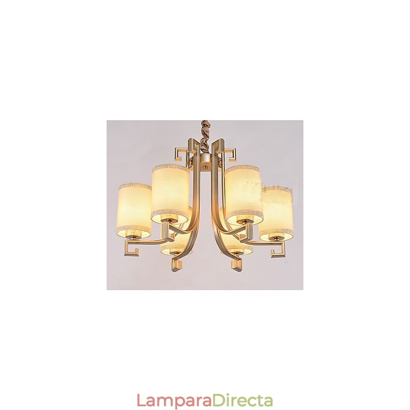 Lámpara de araña de estilo chino con imitación de hierro y cobre.