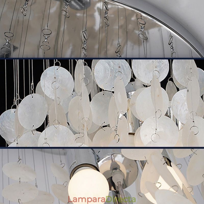 Lámpara colgante de concha moderna, iluminación de techo colgante contemporánea para comedor