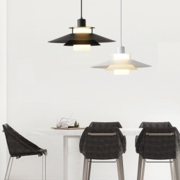 Lámpara colgante de aluminio nórdico, iluminación de techo minimalista moderna