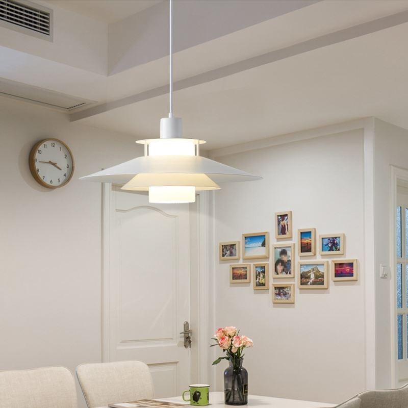 Lámpara colgante de aluminio nórdico, iluminación de techo minimalista moderna