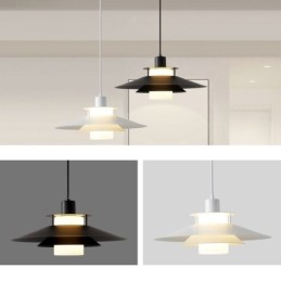 Lámpara colgante de aluminio nórdico, iluminación de techo minimalista moderna