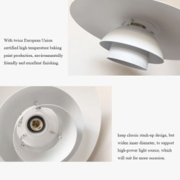 Lámpara colgante de aluminio blanco, lámpara colgante contemporánea, lámpara colgante ajustable.