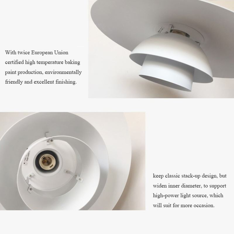 Lámpara colgante de aluminio blanco, lámpara colgante contemporánea, lámpara colgante ajustable.