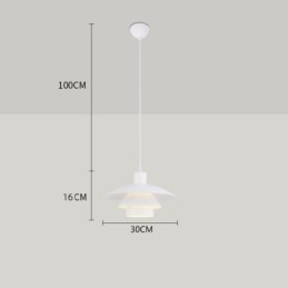 Lámpara colgante de aluminio blanco, lámpara colgante contemporánea, lámpara colgante ajustable.