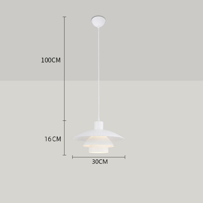 Lámpara colgante de aluminio blanco, lámpara colgante contemporánea, lámpara colgante ajustable.
