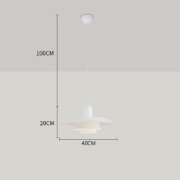 Lámpara colgante de aluminio blanco, lámpara colgante contemporánea, lámpara colgante ajustable.
