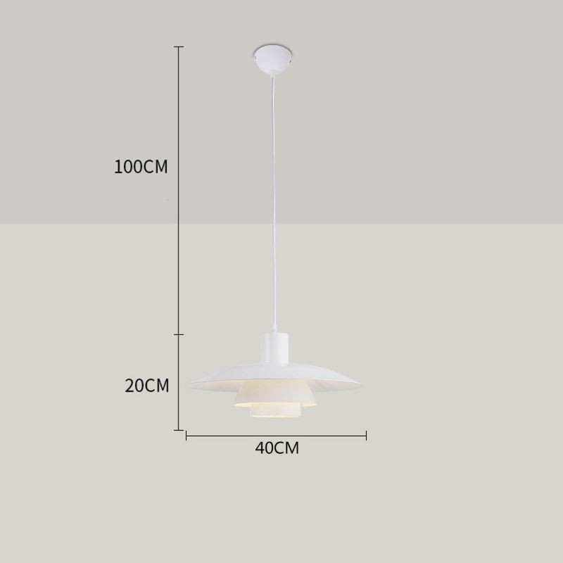 Lámpara colgante de aluminio blanco, lámpara colgante contemporánea, lámpara colgante ajustable.