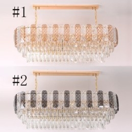 Lámpara colgante de cristal moderna, lámpara colgante ovalada de lujo