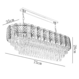 Lámpara colgante de cristal moderna, lámpara colgante ovalada de lujo