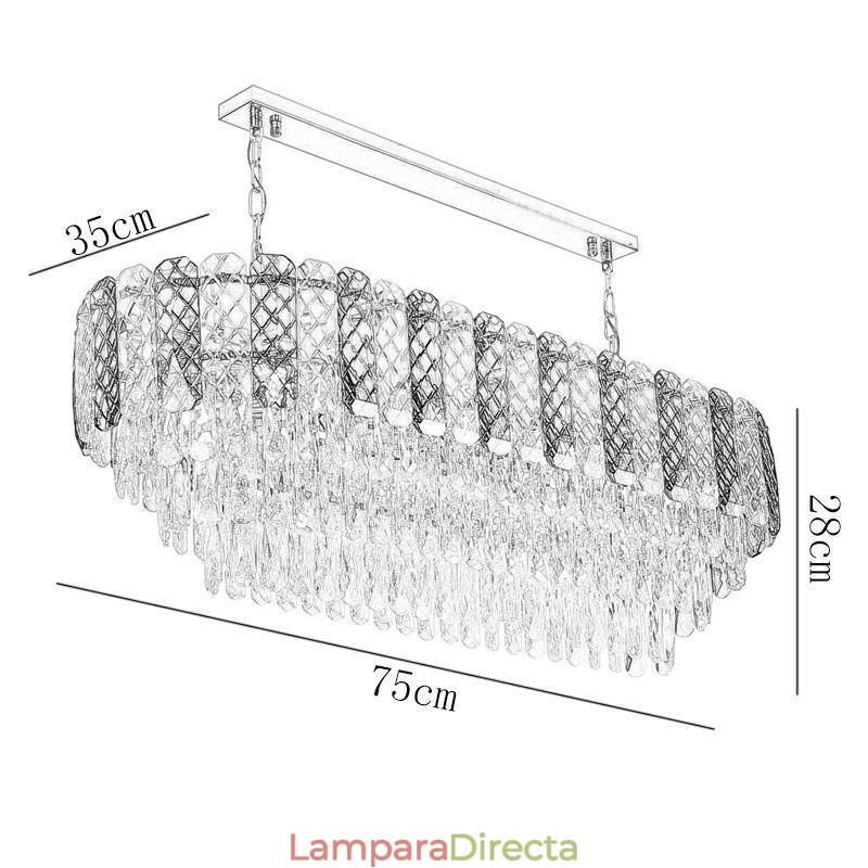 Lámpara colgante de cristal moderna, lámpara colgante ovalada de lujo