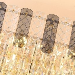 Lámpara colgante de cristal moderna, lámpara colgante ovalada de lujo