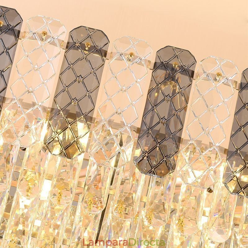Lámpara colgante de cristal moderna, lámpara colgante ovalada de lujo