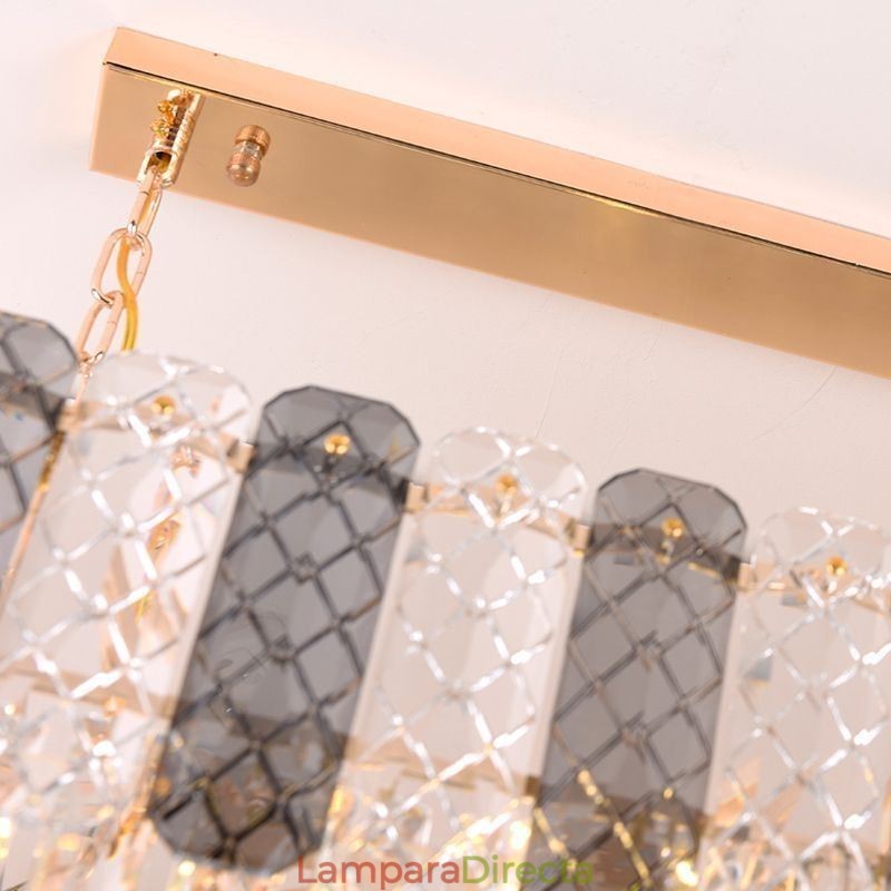 Lámpara colgante de cristal moderna, lámpara colgante ovalada de lujo