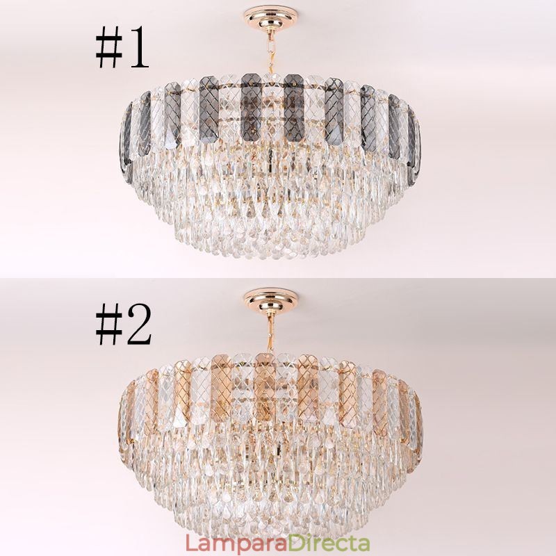 Lámpara colgante europea de lujo, lámpara de techo de cristal