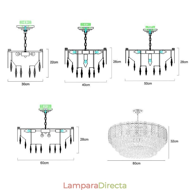 Lámpara colgante europea de lujo, lámpara de techo de cristal