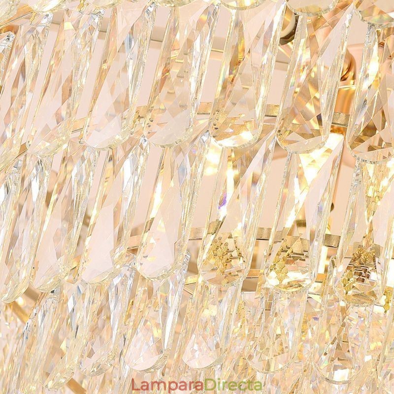 Lámpara colgante europea de lujo, lámpara de techo de cristal