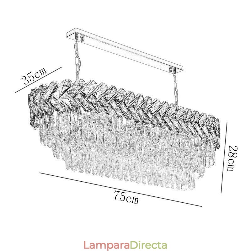 Lámpara colgante de cristal europea de lujo, lámpara de techo ovalada