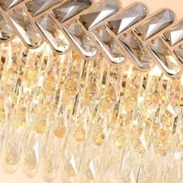 Lámpara colgante de cristal europea de lujo, lámpara de techo ovalada