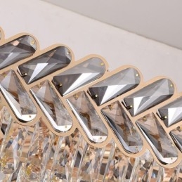 Lámpara colgante de cristal europea de lujo, lámpara de techo ovalada