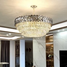 Lámpara colgante de cristal dorada para techo
