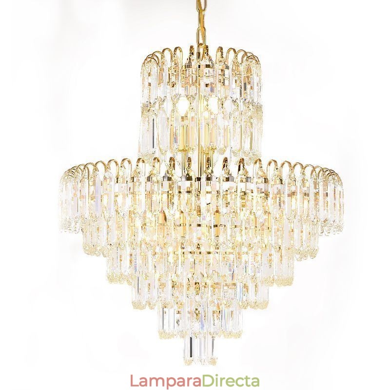 Elegante lámpara colgante de cristal redonda para techo.