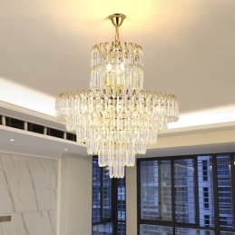 Elegante lámpara colgante de cristal redonda para techo.