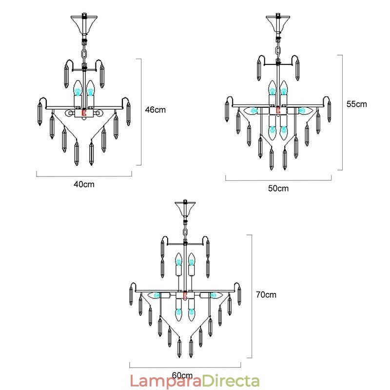 Elegante lámpara colgante de cristal redonda para techo.