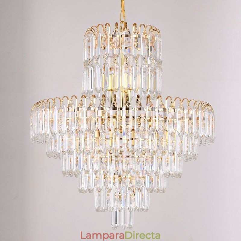 Elegante lámpara colgante de cristal redonda para techo.