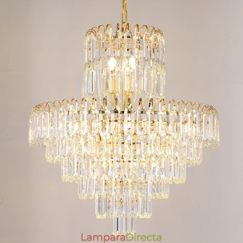 Elegante lámpara colgante de cristal redonda para techo.