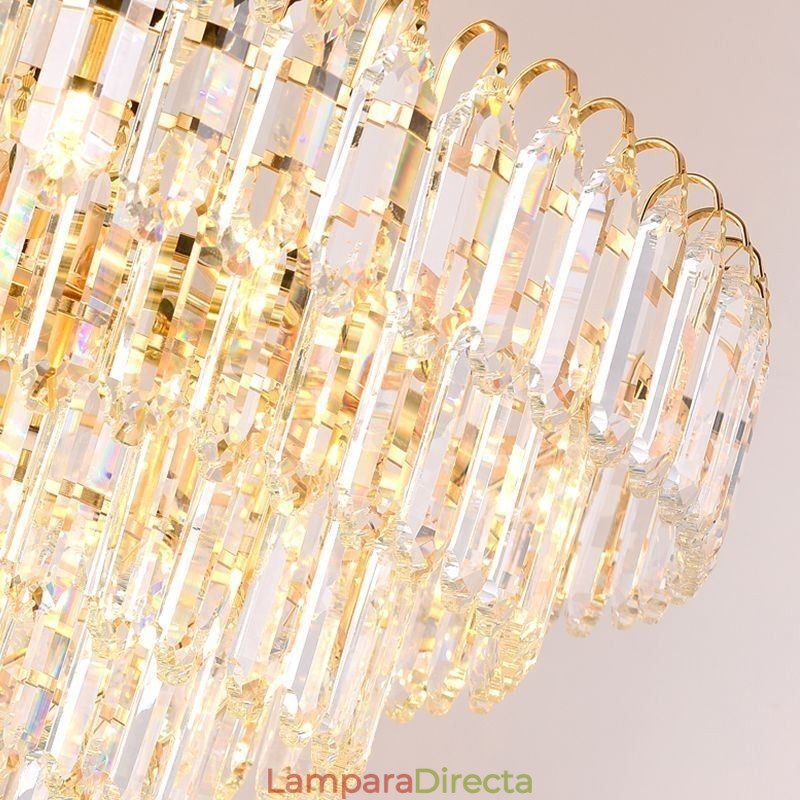 Elegante lámpara colgante de cristal redonda para techo.