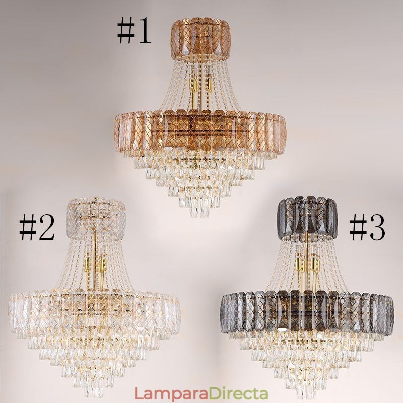 Lámpara colgante de cristal moderna, lámpara de techo redonda
