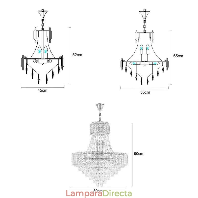 Lámpara colgante de cristal moderna, lámpara de techo redonda