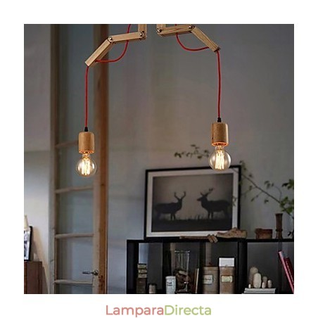 Lámpara de araña estilo mini moderna contemporánea de madera de bambú Lámpara de araña estilo mini moderna contemporánea de madera de bambú