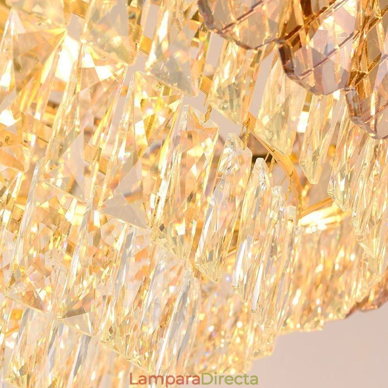 Lámpara colgante de cristal moderna, lámpara de techo redonda