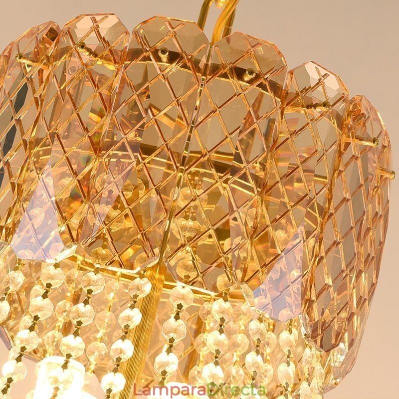 Lámpara colgante de cristal moderna, lámpara de techo redonda