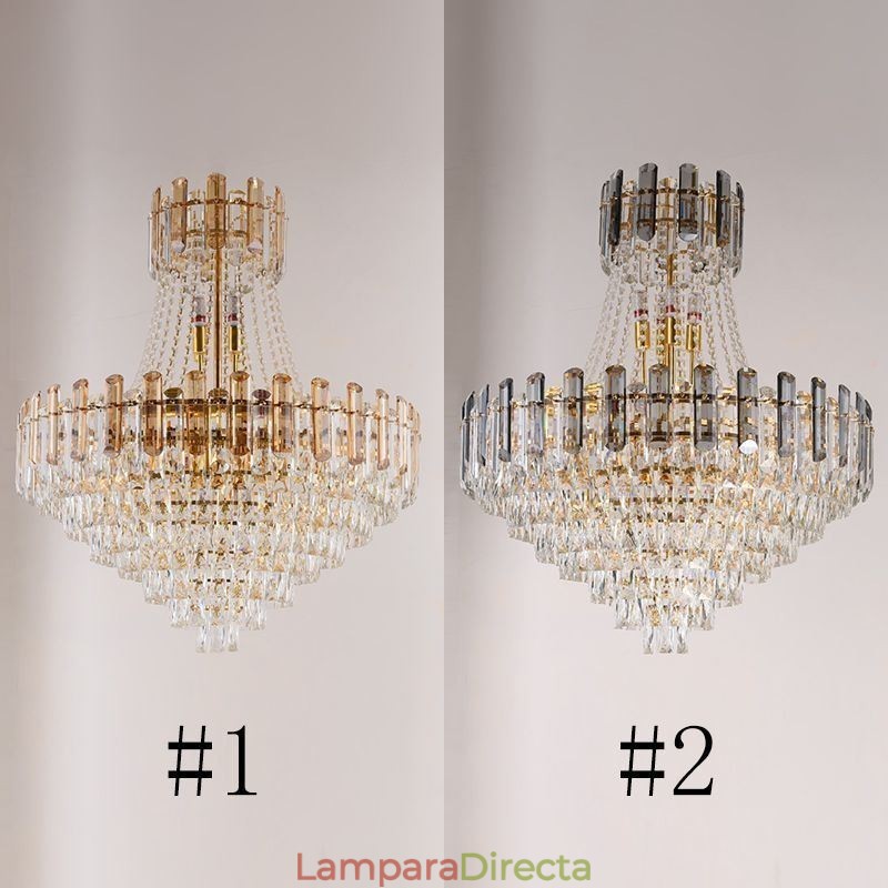 Lámpara colgante de cristal moderna, lámpara de techo redonda