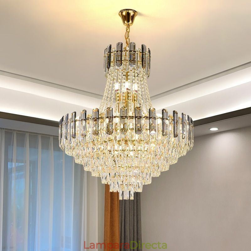 Lámpara colgante de cristal moderna, lámpara de techo redonda