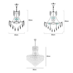 Lámpara colgante de cristal moderna, lámpara de techo redonda