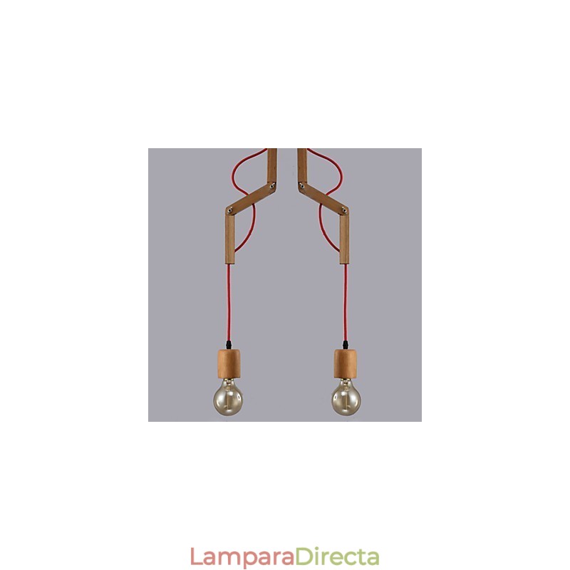 Lámpara de araña estilo mini moderna contemporánea de madera de bambú