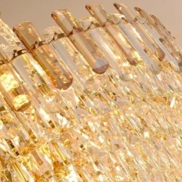 Lámpara colgante de cristal moderna, lámpara de techo redonda