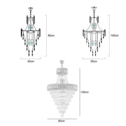Lámpara de techo cónica colgante de cristal moderna